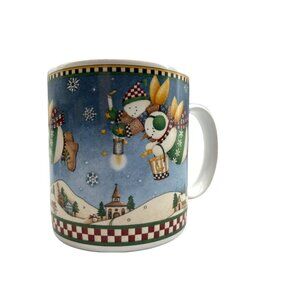 SAKURA COFFEE MUG Snow Angel Village DEBBIE MUMM Flying Snowman Angel
